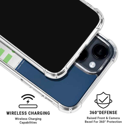 NFL Seattle Seahawks White Striped iPhone 15 Clear Case