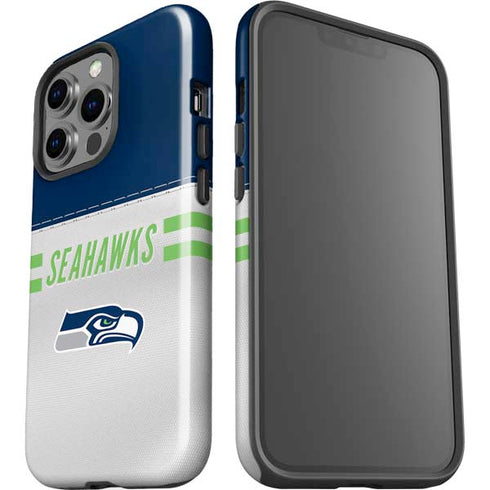 NFL Seattle Seahawks White Striped iPhone 15 Pro Impact Case