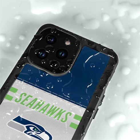 NFL Seattle Seahawks White Striped iPhone 15 Pro Waterproof Case
