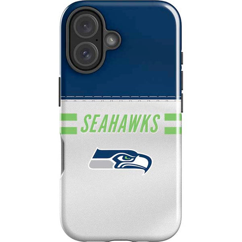 NFL Seattle Seahawks White Striped iPhone 16 Impact Case