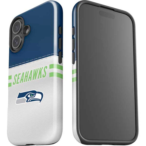 NFL Seattle Seahawks White Striped iPhone 16 Impact Case
