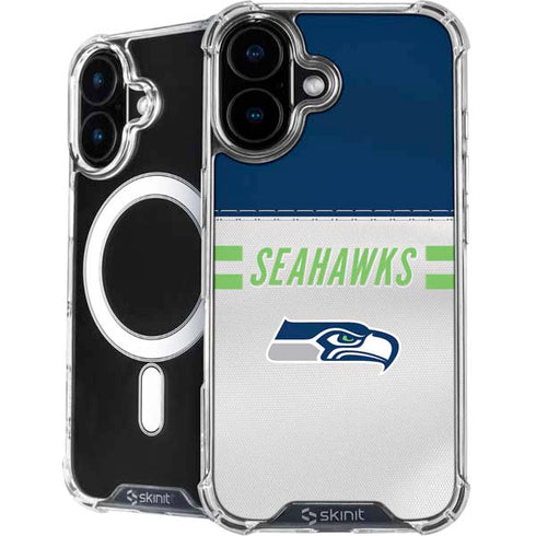 NFL Seattle Seahawks White Striped iPhone 16 MagSafe Case