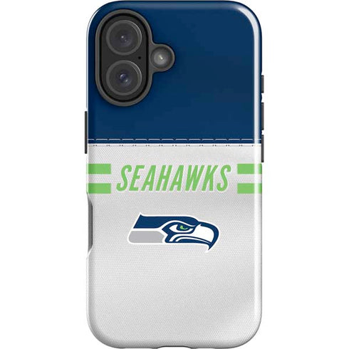 NFL Seattle Seahawks White Striped iPhone 16 Plus Impact Case
