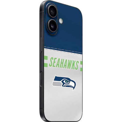 NFL Seattle Seahawks White Striped iPhone 16 Plus Skin