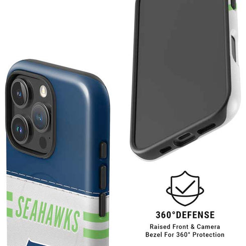 NFL Seattle Seahawks White Striped iPhone 16 Pro Magsafe Impact Case