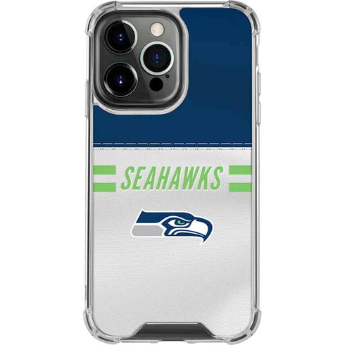 NFL Seattle Seahawks White Striped iPhone 16 Pro Max Clear Case