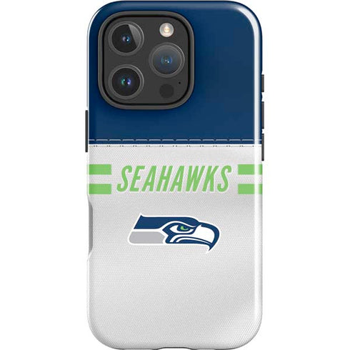 NFL Seattle Seahawks White Striped iPhone 16 Pro Max Impact Case