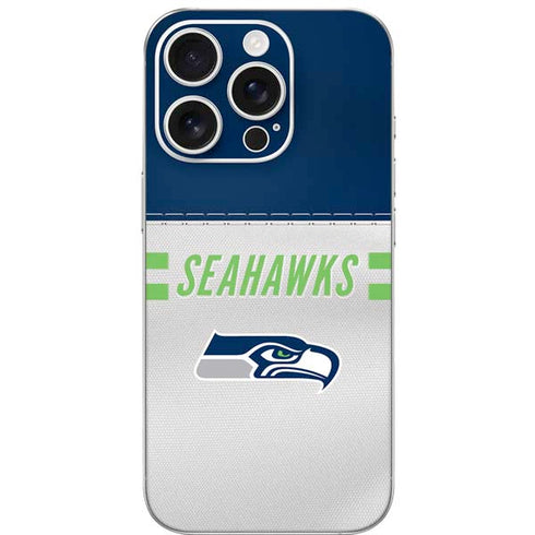 NFL Seattle Seahawks White Striped iPhone 16 Pro Skin