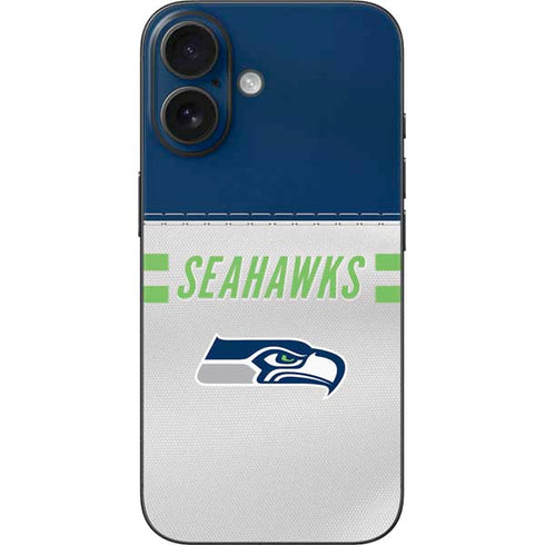 NFL Seattle Seahawks White Striped iPhone 16 Skin