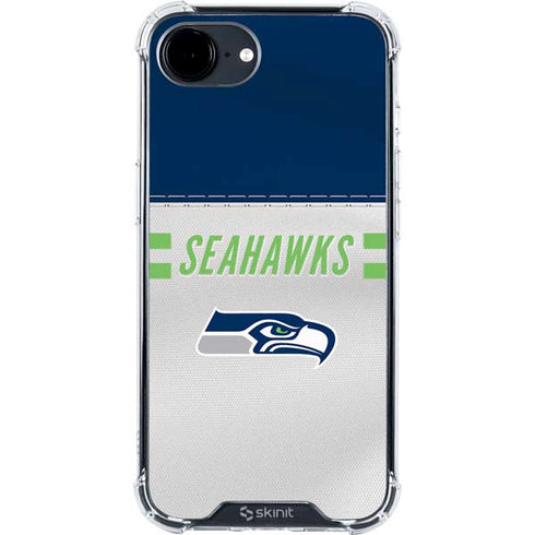 NFL Seattle Seahawks White Striped iPhone 16e Clear Case
