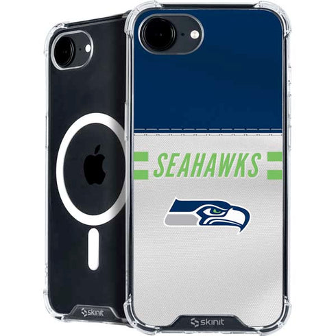 NFL Seattle Seahawks White Striped iPhone 16e MagSafe Case