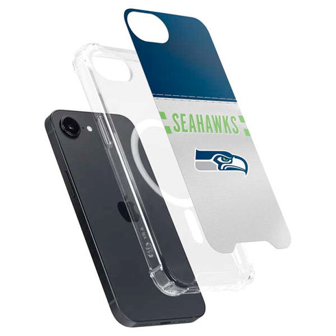 NFL Seattle Seahawks White Striped iPhone 16e MagSafe Case