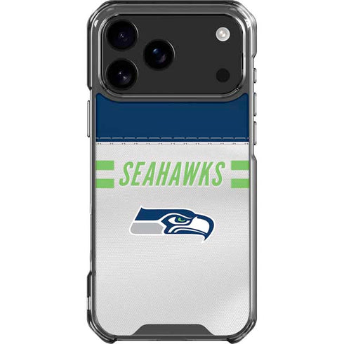 NFL Seattle Seahawks White Striped iPhone 18 Pro Max Clear Case
