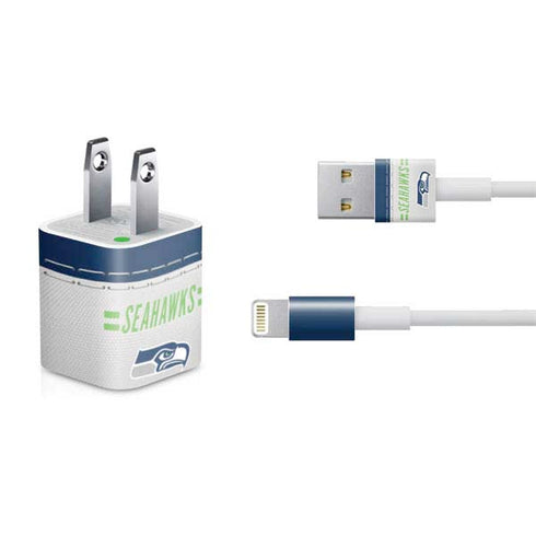NFL Seattle Seahawks White Striped iPhone Charger (5W USB) Skin