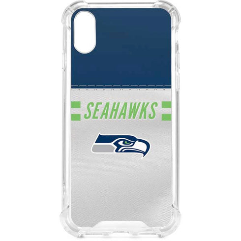 NFL Seattle Seahawks White Striped iPhone XS Clear Case