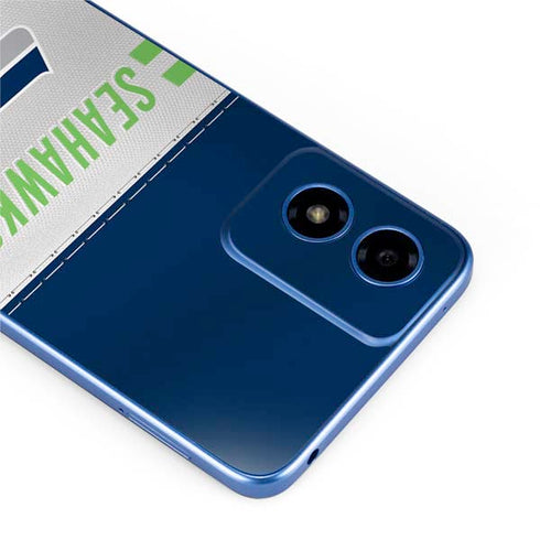 NFL Seattle Seahawks White Striped Moto G Play 4G (2024) Skin