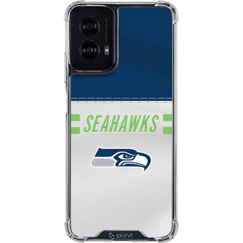 NFL Seattle Seahawks White Striped Moto G Power 5G (2024) Clear Case