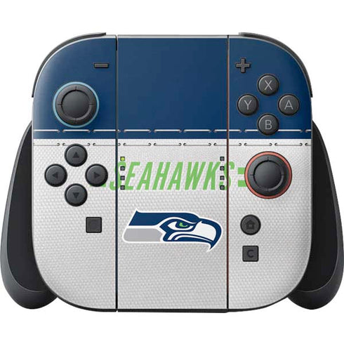 NFL Seattle Seahawks White Striped Nintendo Switch 2 (2025) Joy-Con Controller Skin