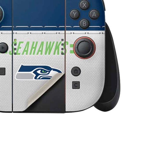 NFL Seattle Seahawks White Striped Nintendo Switch 2 (2025) Joy-Con Controller Skin