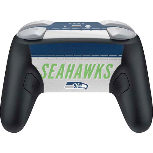 NFL Seattle Seahawks White Striped Nintendo Switch 2 (2025) Pro Controller Skin