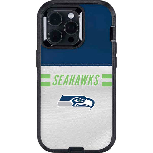 NFL Seattle Seahawks White Striped Otterbox Defender iPhone Skin