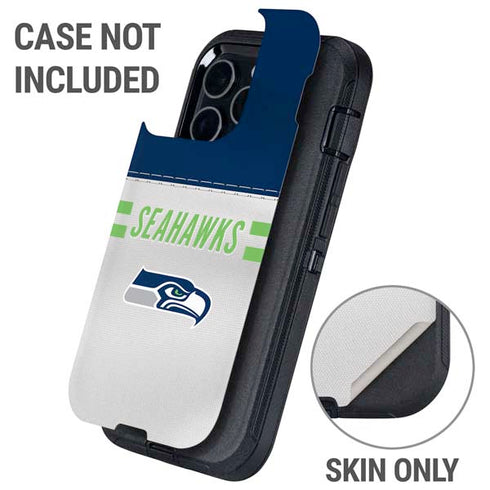 NFL Seattle Seahawks White Striped Otterbox Defender iPhone Skin