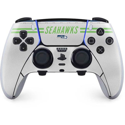 NFL Seattle Seahawks White Striped PS5 DualSense Edge Pro Controller Skin