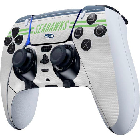 NFL Seattle Seahawks White Striped PS5 DualSense Edge Pro Controller Skin