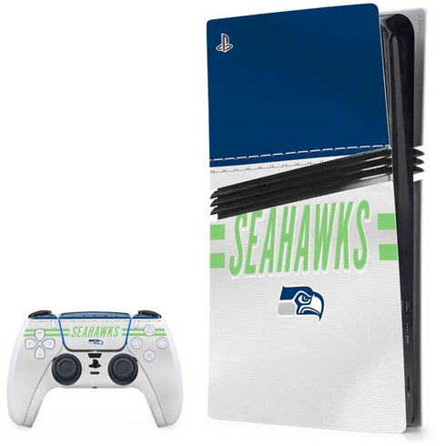 NFL Seattle Seahawks White Striped PlayStation PS5 Skins