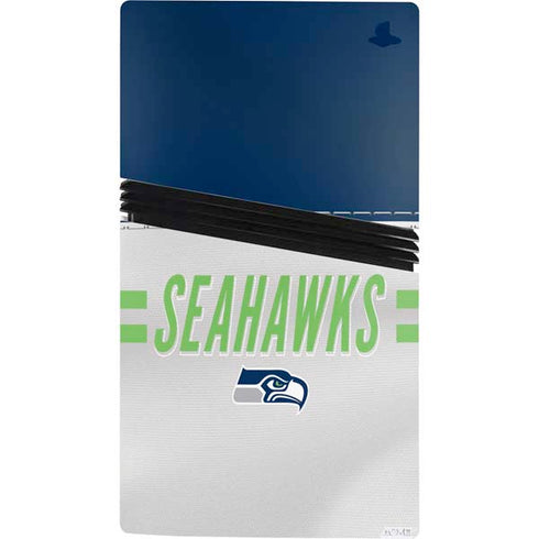 NFL Seattle Seahawks White Striped PS5 Pro Bundle Skin