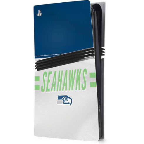 NFL Seattle Seahawks White Striped PS5 Pro Console Skin