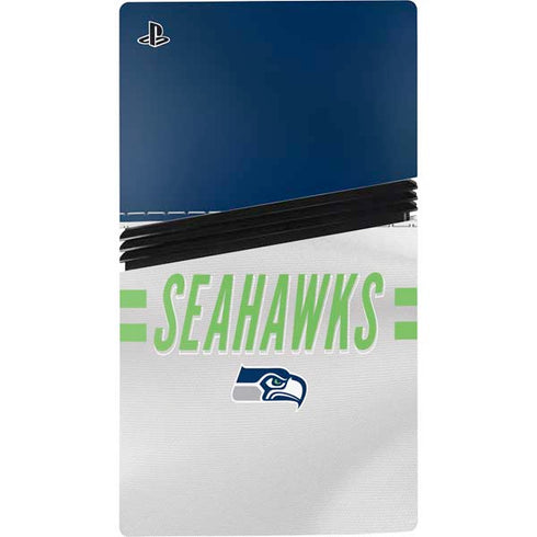 NFL Seattle Seahawks White Striped PS5 Pro Console Skin