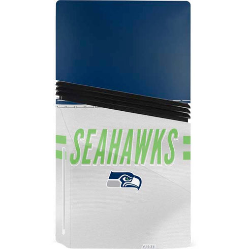 NFL Seattle Seahawks White Striped PS5 Pro Disk Bundle Skin