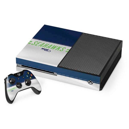 NFL Seattle Seahawks White Striped Xbox One Console and Controller Bundle Skin