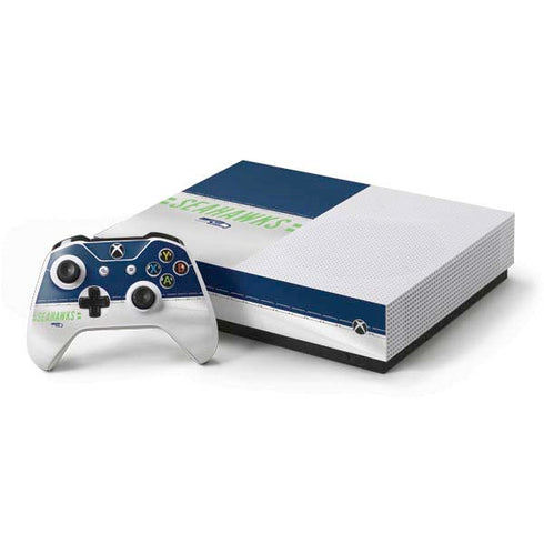 NFL Seattle Seahawks White Striped Xbox One S All-Digital Edition Bundle Skin