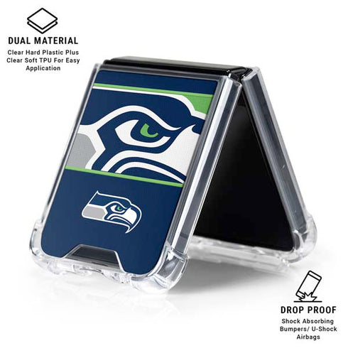 NFL Seattle Seahawks Zone Block Galaxy Z Flip7 Clear Case