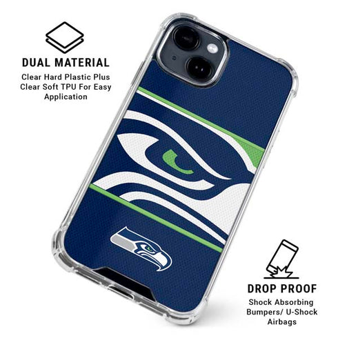 NFL Seattle Seahawks Zone Block iPhone 15 Clear Case