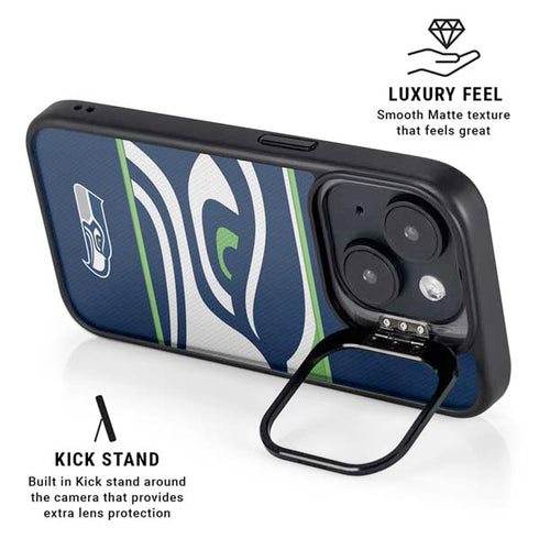 NFL Seattle Seahawks Zone Block iPhone 15 Plus Kickstand Case