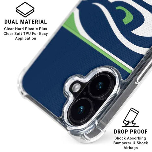 NFL Seattle Seahawks Zone Block iPhone 16 Clear Case