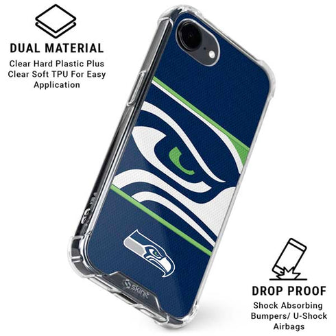 NFL Seattle Seahawks Zone Block iPhone 16e Clear Case