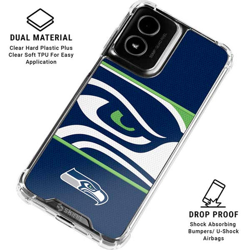 NFL Seattle Seahawks Zone Block Moto G Power 5G (2024) Clear Case
