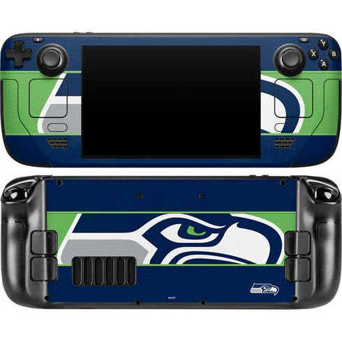 NFL Seattle Seahawks Zone Block Steam Deck Handheld Gaming Computer OLED Skin