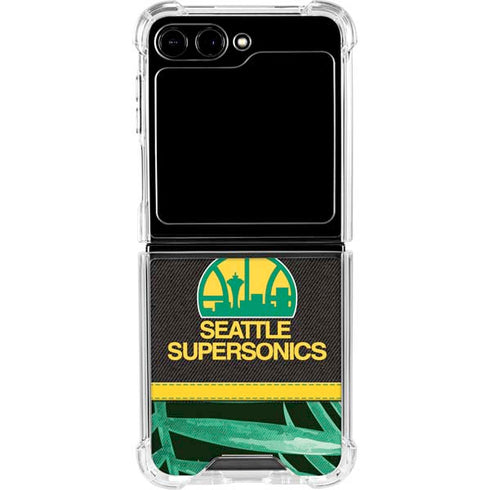 NBA Seattle SuperSonics Retro Palms Galaxy Z Flip6 Clear Case