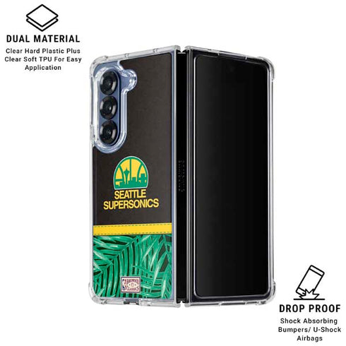 NBA Seattle SuperSonics Retro Palms Galaxy Z Fold6 Clear Case