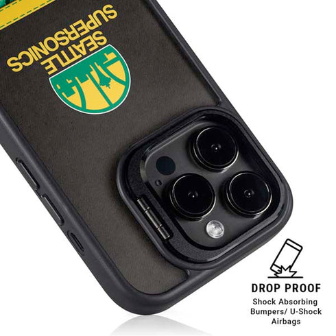 NBA Seattle SuperSonics Retro Palms iPhone 14 Pro Kickstand Case