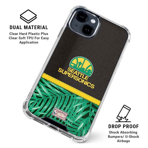 NBA Seattle SuperSonics Retro Palms iPhone 15 Clear Case