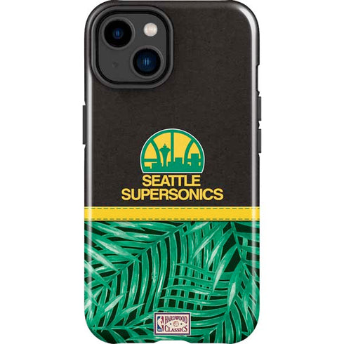 NBA Seattle SuperSonics Retro Palms iPhone 15 Impact Case