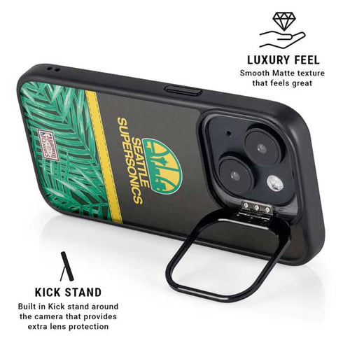 NBA Seattle SuperSonics Retro Palms iPhone 15 Kickstand Case