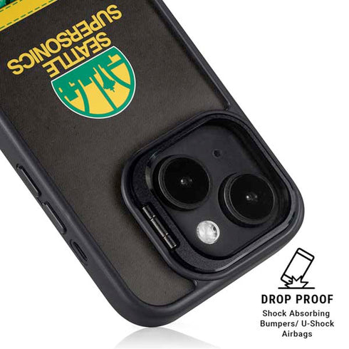 NBA Seattle SuperSonics Retro Palms iPhone 15 Kickstand Case