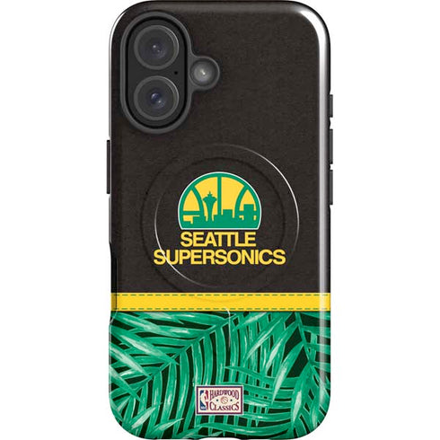 NBA Seattle SuperSonics Retro Palms iPhone 16 Magsafe Impact Case